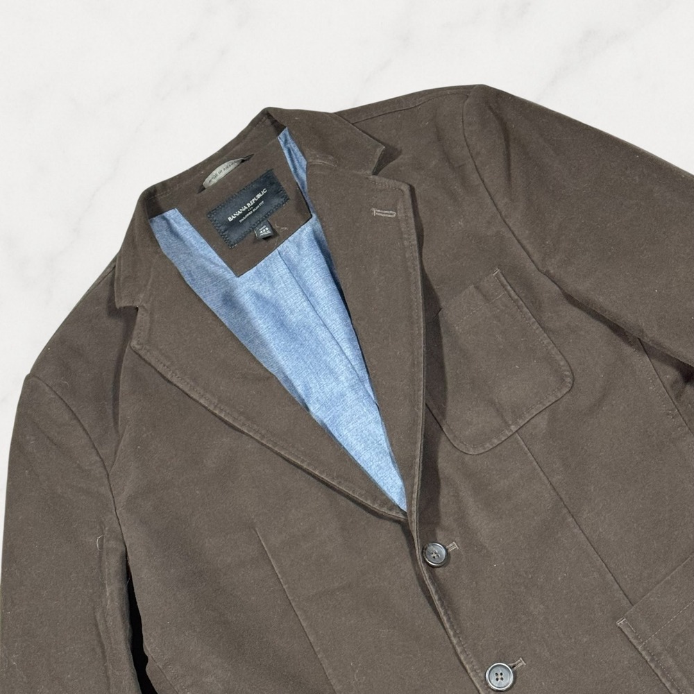 NWOT Banana Republic Mens 42S Tailored Slim Fit Cotton Blazer Brown 363817-00